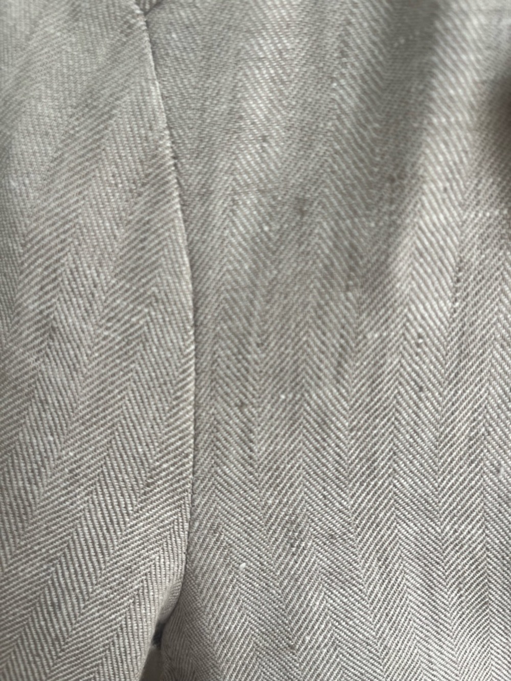 J. McLaughlin Linen Blend Herringbone Blazer Jacket Beige Taupe XS - Picture 5 of 7